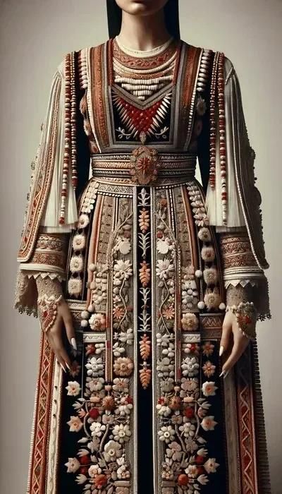 Traditional Albania wedding attire displaying intricate designs and cultural significance