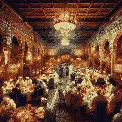 Algerian bride and groom in traditional wedding attire