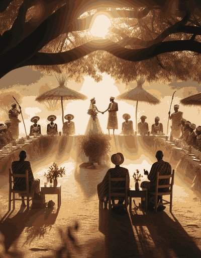 Traditional Botswana wedding attire displaying intricate designs and cultural significance