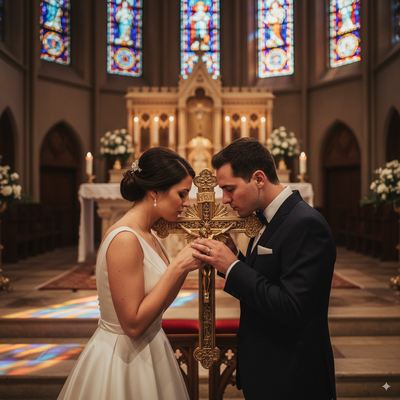 Croatian blessed crucifix for wedding vows tradition