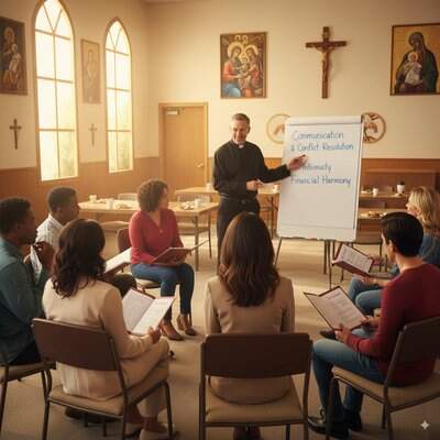 QR codes on Catholic wedding programs for digital engagement