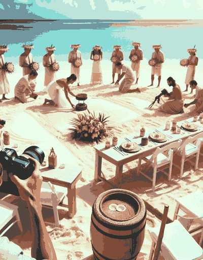 Traditional Cayman Islands wedding attire displaying intricate designs and cultural significance
