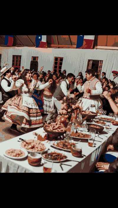 Traditional Chile wedding attire displaying intricate designs and cultural significance