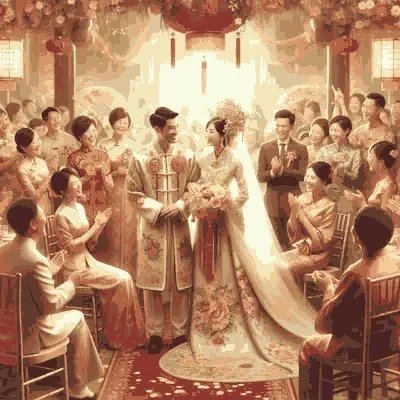中国传统婚礼庆典展示文化遗产和习俗