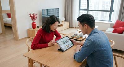 未婚夫妇使用平板电脑进行婚礼策划并浏览婚礼网站