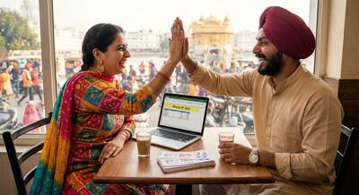 ਜੋੜਾ ਵਿਆਹ ਦੀ ਛੂਟ ਦਾ ਜਸ਼ਨ ਮਨਾ ਰਿਹਾ ਹੈ