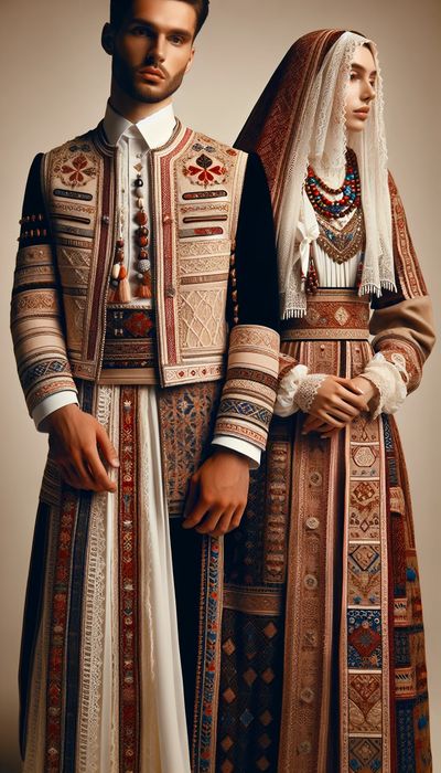 Traditional Croatia wedding attire displaying intricate designs and cultural significance