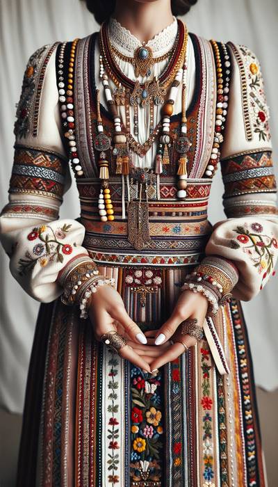 Traditional Denmark wedding attire displaying intricate designs and cultural significance