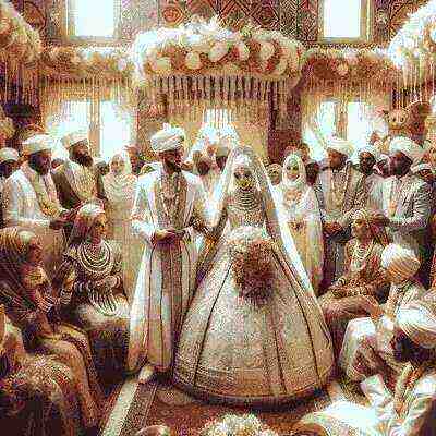 Djiboutian bride and groom in traditional wedding attire