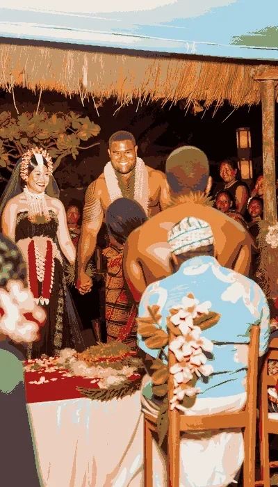 Traditional Fiji wedding attire displaying intricate designs and cultural significance