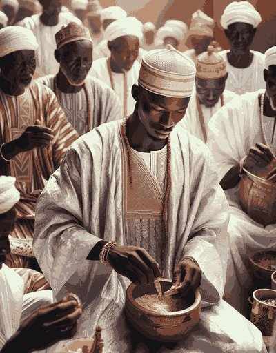 Traditional Gambia wedding attire displaying intricate designs and cultural significance