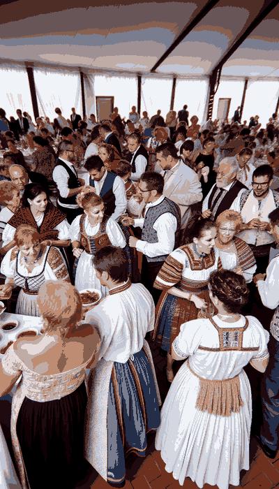 Traditional Hungary wedding attire displaying intricate designs and cultural significance
