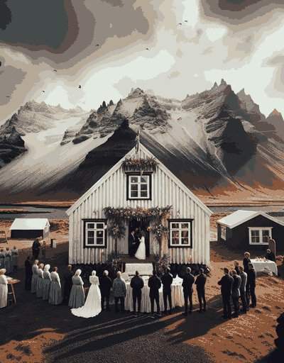 Traditional Iceland wedding attire displaying intricate designs and cultural significance