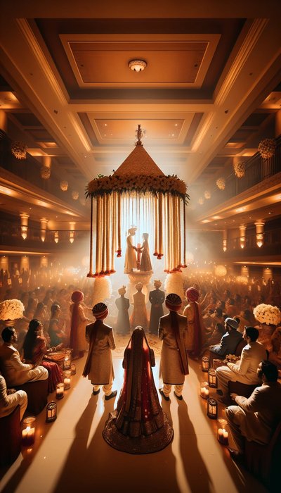 India wedding reception with joyful celebrations and family gatherings