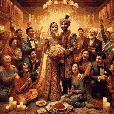 Las Vegas bride and groom in traditional wedding attire