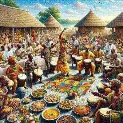 Basotho bride and groom in traditional wedding attire