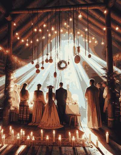 Traditional Lithuania wedding attire displaying intricate designs and cultural significance