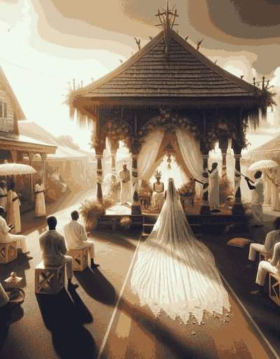 Traditional Martinique wedding attire displaying intricate designs and cultural significance