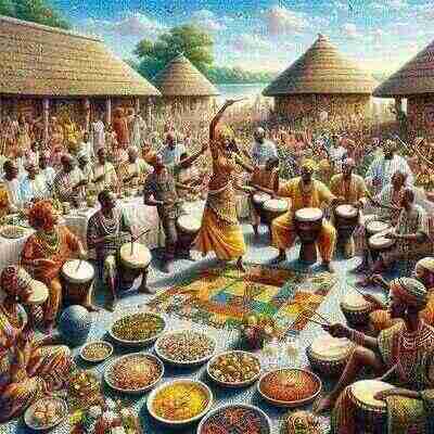 Namibian bride and groom in traditional wedding attire