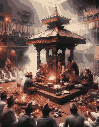 Traditional Nepal wedding attire displaying intricate designs and cultural significance