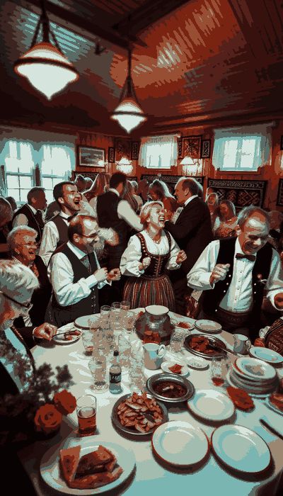 Traditional Norway wedding attire displaying intricate designs and cultural significance