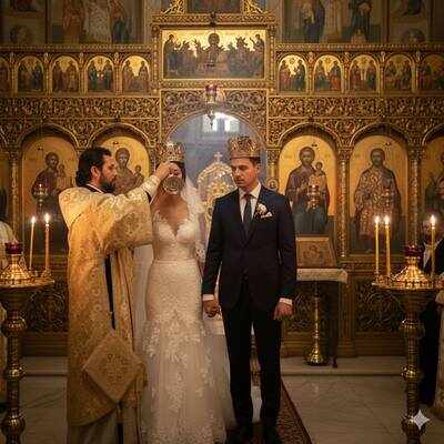 Eastern Orthodox wedding crowning ceremony