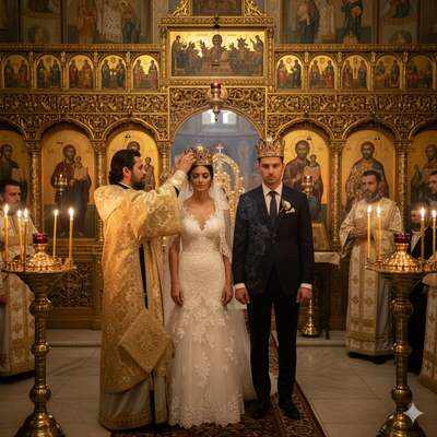 Православная свадебная церемония венчания