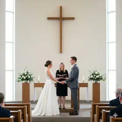 伝統的な教会で行われるプロテスタントの結婚式