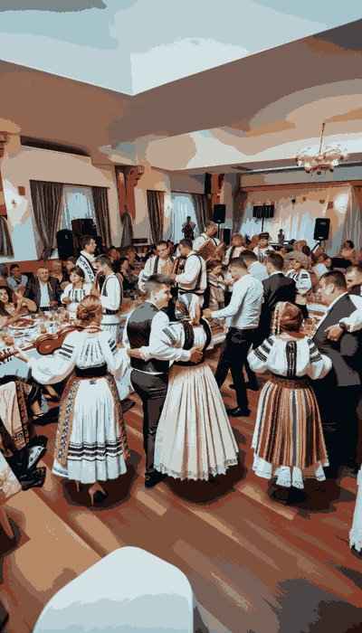 Traditional Romania wedding attire displaying intricate designs and cultural significance