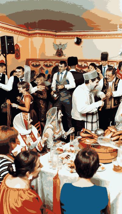 Traditional Russia wedding attire displaying intricate designs and cultural significance