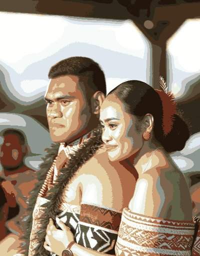 Traditional Samoa wedding attire displaying intricate designs and cultural significance