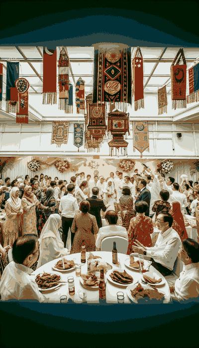 Traditional Singapore wedding attire displaying intricate designs and cultural significance