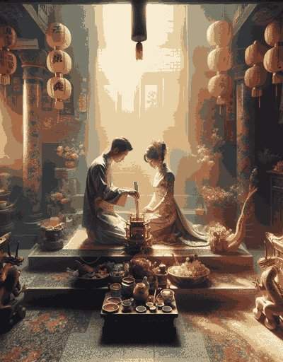 Traditional Taiwan wedding attire displaying intricate designs and cultural significance