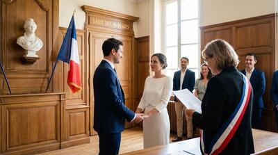 Les mariés échangeant leurs vœux pendant la cérémonie