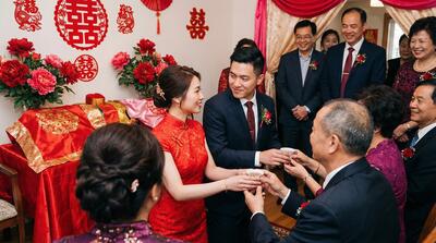 新郎新娘在婚礼仪式上交换誓言