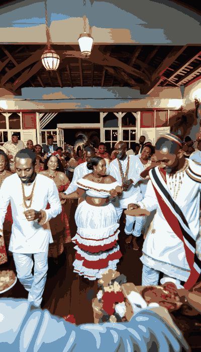 Traditional Trinidad and Tobago wedding attire displaying intricate designs and cultural significance