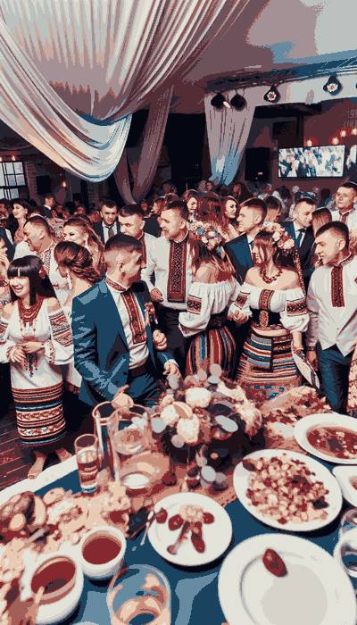 Traditional Ukraine wedding attire displaying intricate designs and cultural significance