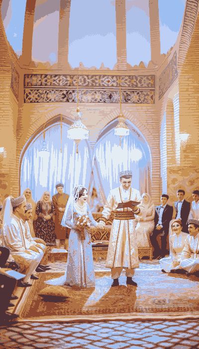 Uzbekistan pre-wedding rituals and engagement ceremonies with traditional customs