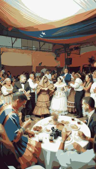 Traditional Venezuela wedding attire displaying intricate designs and cultural significance